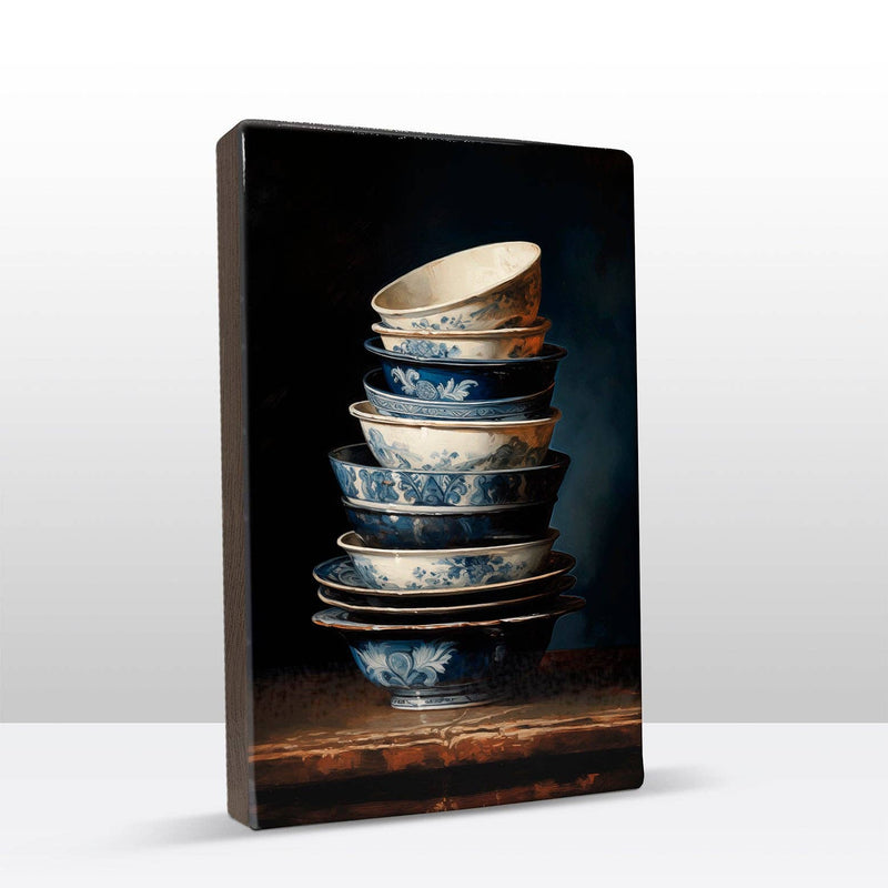 Artwork - Stack of Delft blue bowls nr2