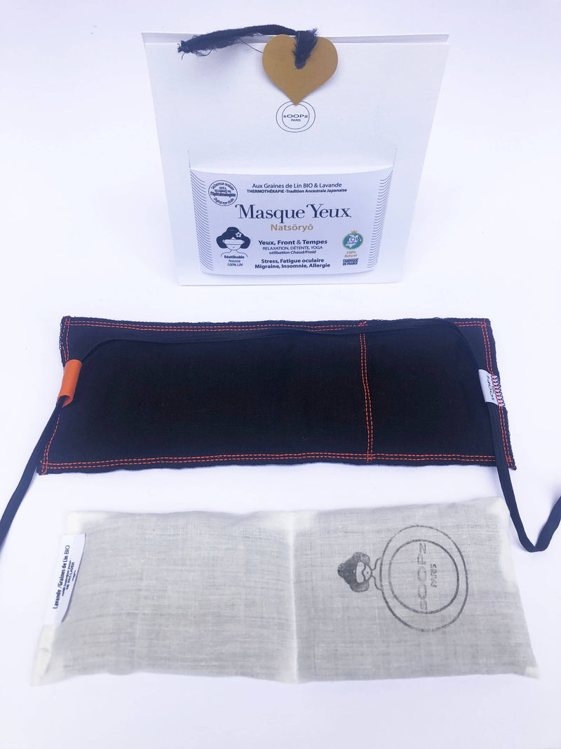 Eye Pillow with Flax Seeds/Lavender - Black