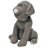Door Stop - Dog, Brown Herringbone