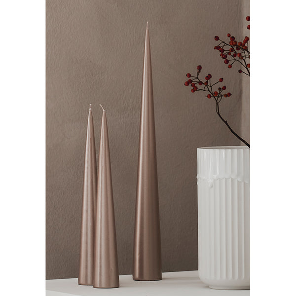 Cone Candles Champagne Metallic 37cm