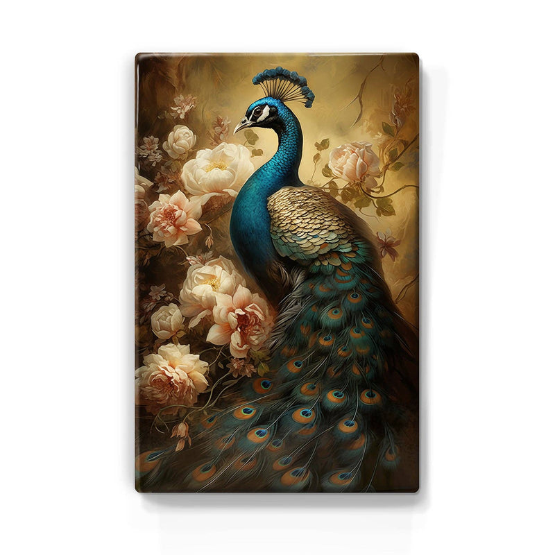 Artwork - Peacock with Pink Roses