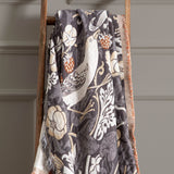 Throw - Strawberry Thief Jacquard Throw, Biscuit