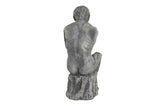 Gray Cement Thinker Sculpture