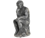 Gray Cement Thinker Sculpture