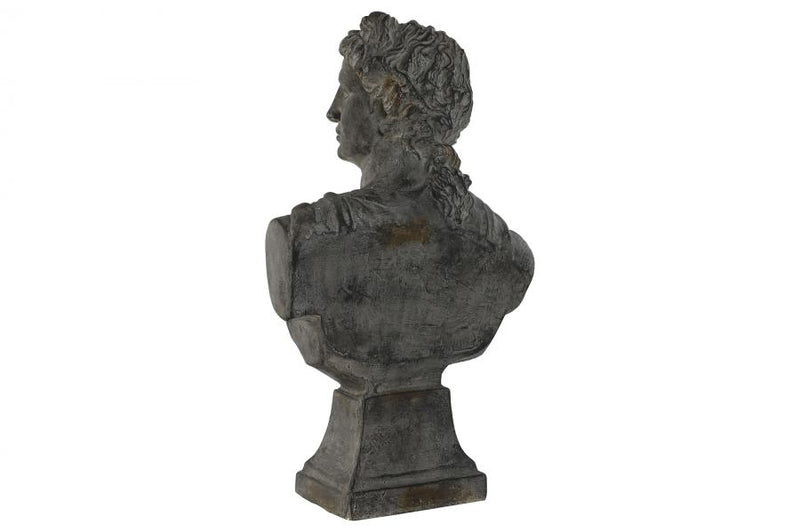 Decorative Bust in Gray Fibreglass