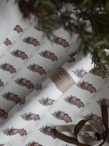 SET OF 3 pieces Hedgehogs pure white wrapping paper