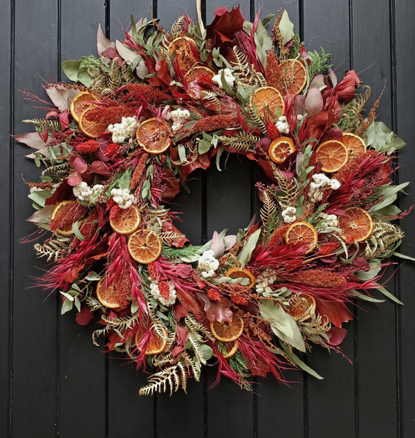 Handmade wreaths using natural & organic materials