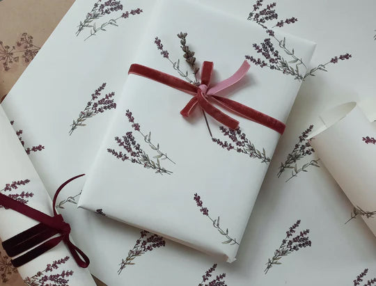 Wrapping Paper; lavander pure white - SET OF 3 pieces