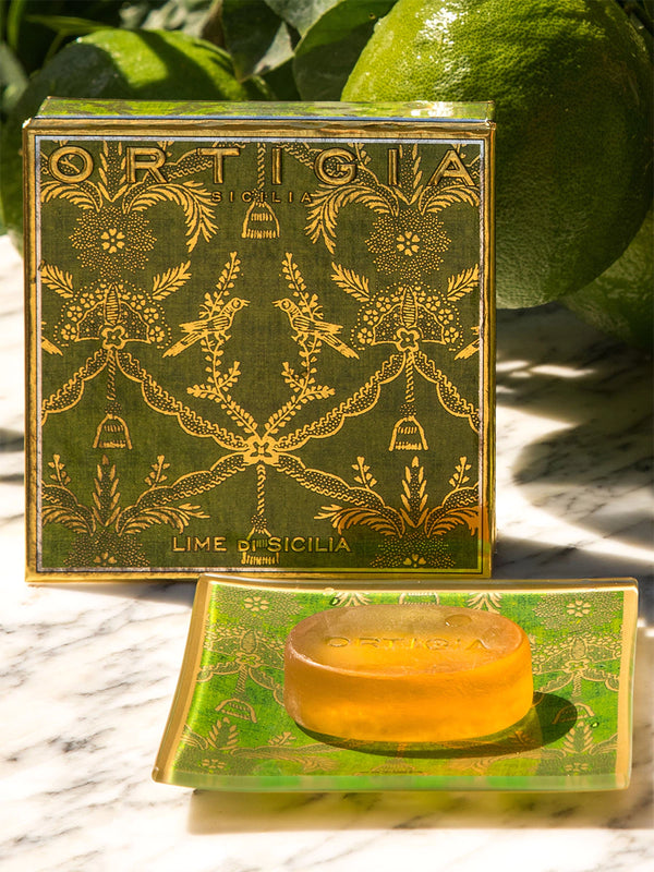 Lime di Sicilia  Collection; Glass Plate & Soap