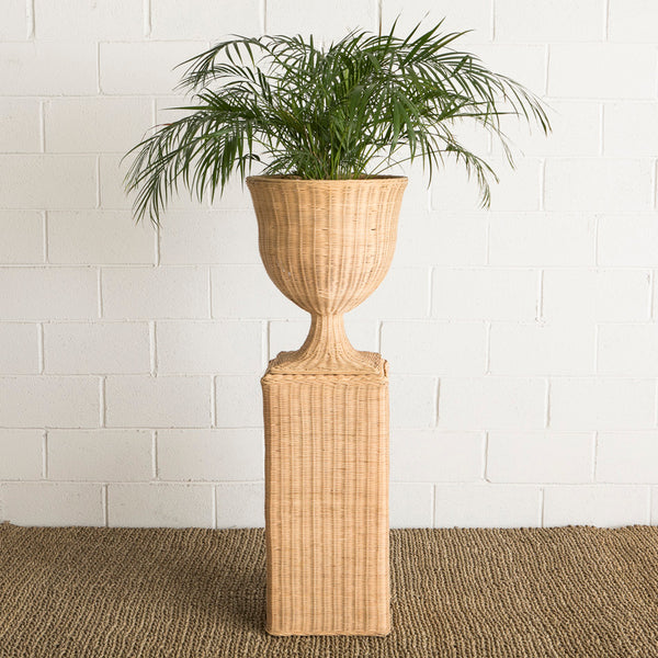 Rattan Pedestal Vase Atena Small By Mahe