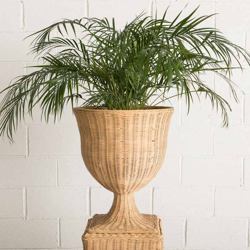 Rattan Pedestal Vase Atena Small By Mahe