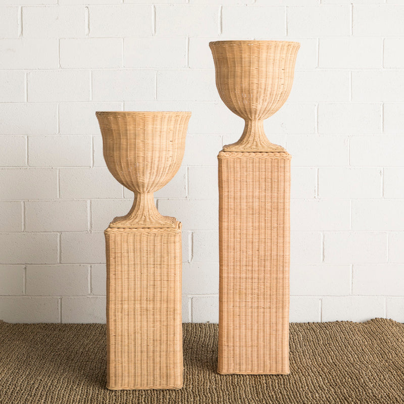 Rattan Pedestal Vase Atena Small By Mahe