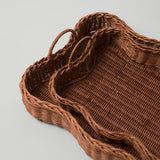 Rattan Scalloped Tray Large
