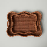 Rattan Scalloped Tray Large