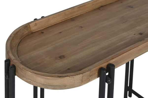 Wooden Console Table with Metal Legs