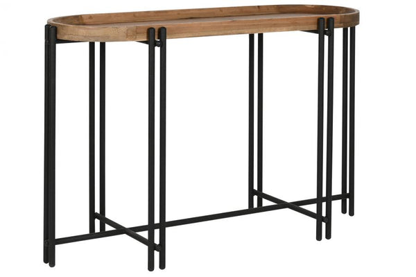 Wooden Console Table with Metal Legs
