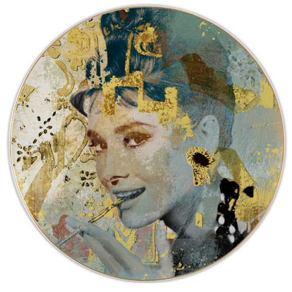 Memories Collection; Plate in Porcelain, Audrey Hepburn