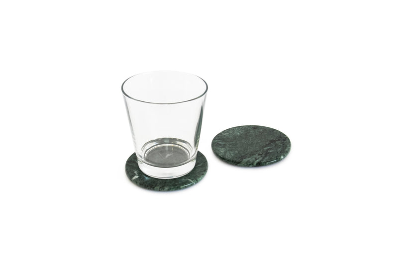 Pair of Marble Coasters - green