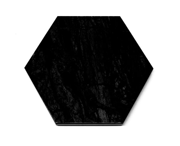 Serving Plate; Big Hexagonal in Black Marquina Marble (large)