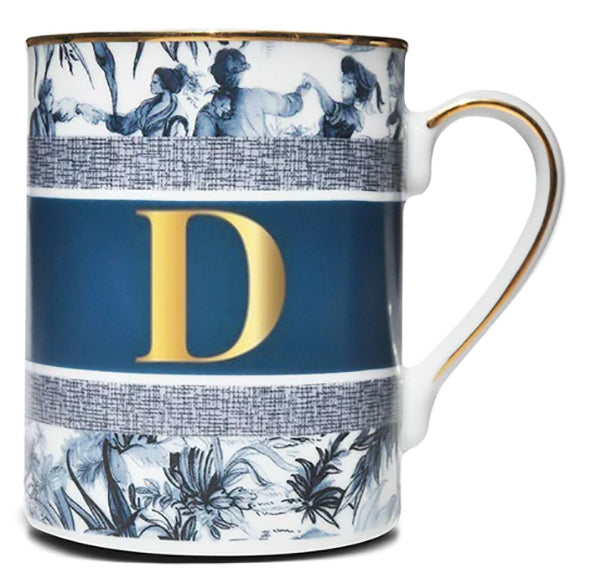 Versailles Collection; Mug in Porcelain - Letter D