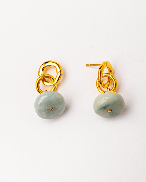 Earrings with Jade - Handmade