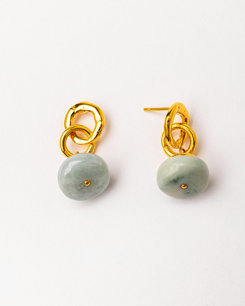 Earrings with Jade - Handmade