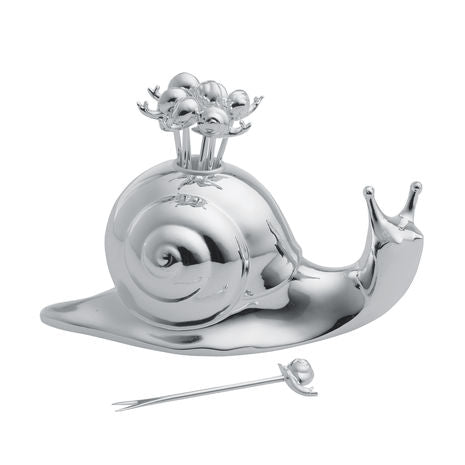 Food picks, Silver Plated - Snail Set of 8