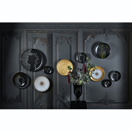 Plate; Coupe Plate Orphée et Eurydice Black with Gift Box