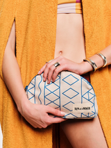 Pouch in White and Blue