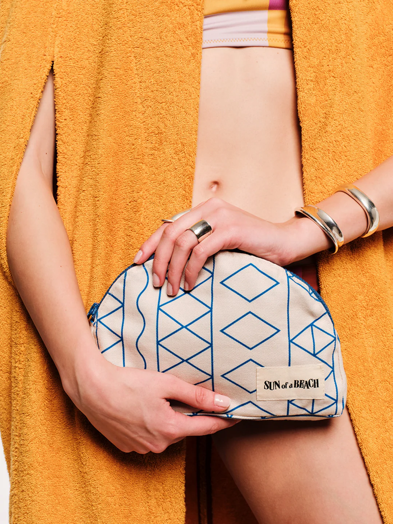Pouch in White and Blue