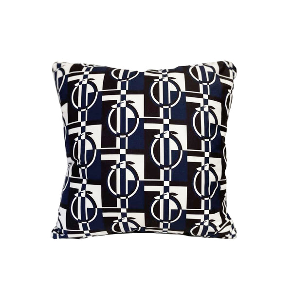 Trussardi Casa: Oroboro Cushion in Black/Blue/Aviori 40x40