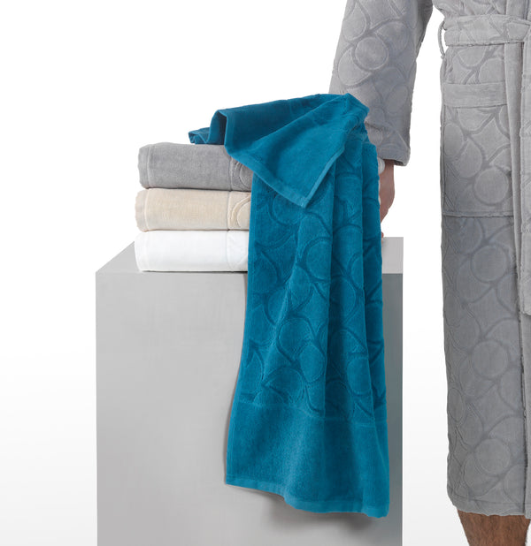 Trussardi Casa; Greyhound Monogram Set: 1 guest towel+1 hand towel - Grey