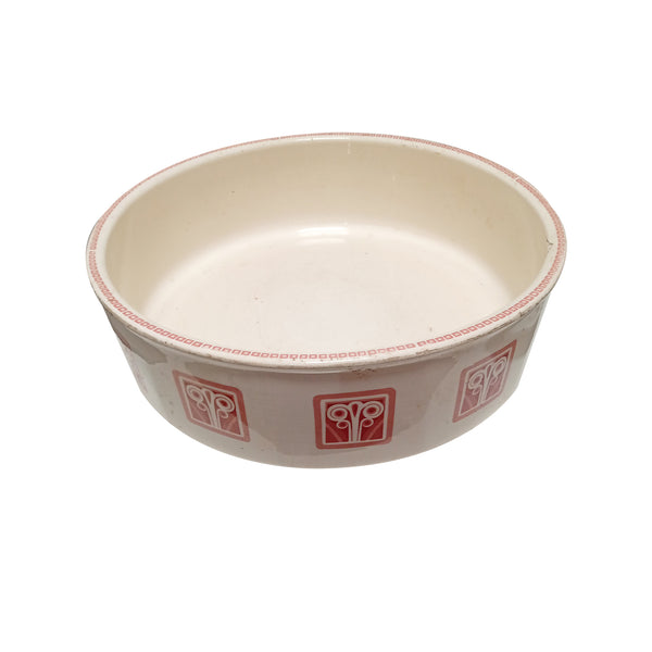 Vintage Collection; Bowl in Ceramic with Red Illustration Motif