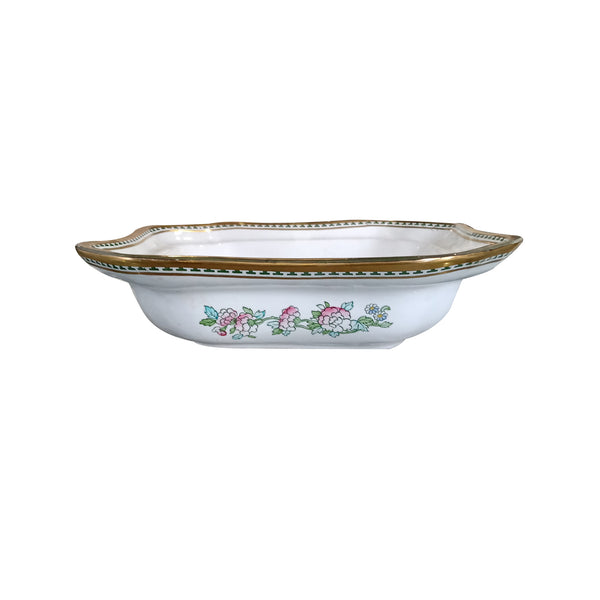Vintage Collection; Floral Bowl with Gold Rim in Ceramic