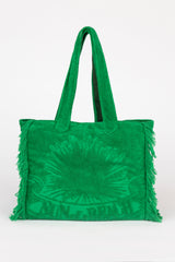 Beach Bag in Green Terry Cotton