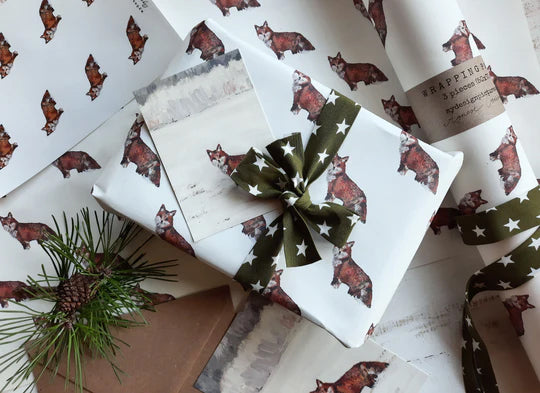 Wrapping Paper with Foxes