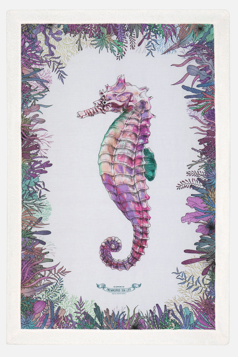 Beach Towel - WWF Seahorse Ecru Signature