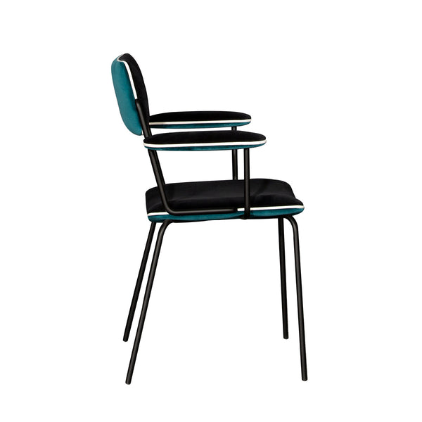 Arm Chair Double Jeu - Bleu Sarah/Noir