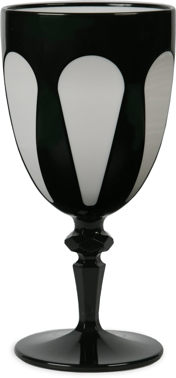 Aqua Bi-Color Collection; Wine Glass in Acrylic, Black & White