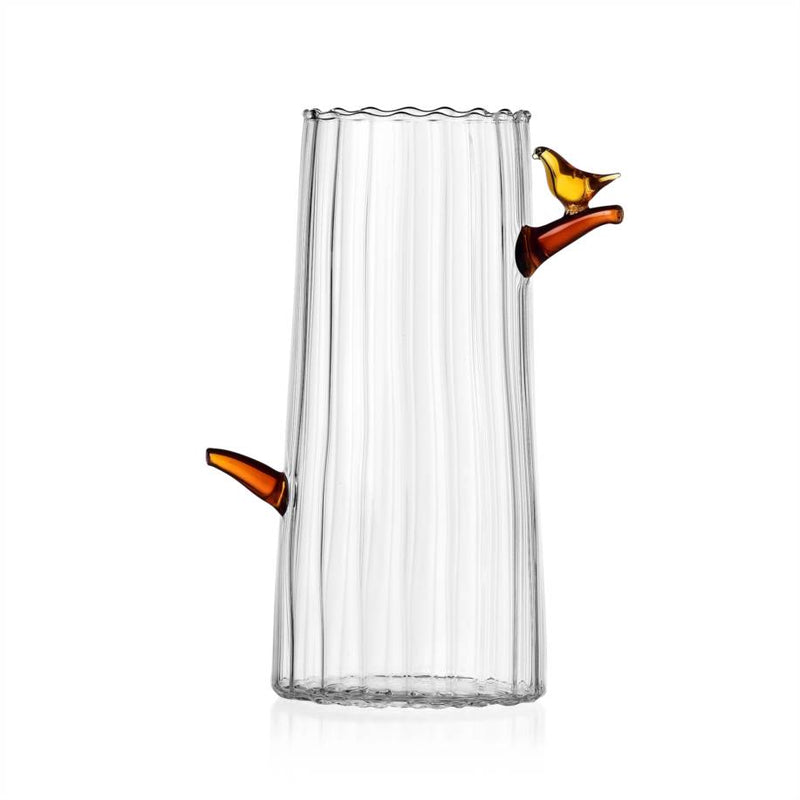 Glass Vase with Amber Birds - Collection Birds