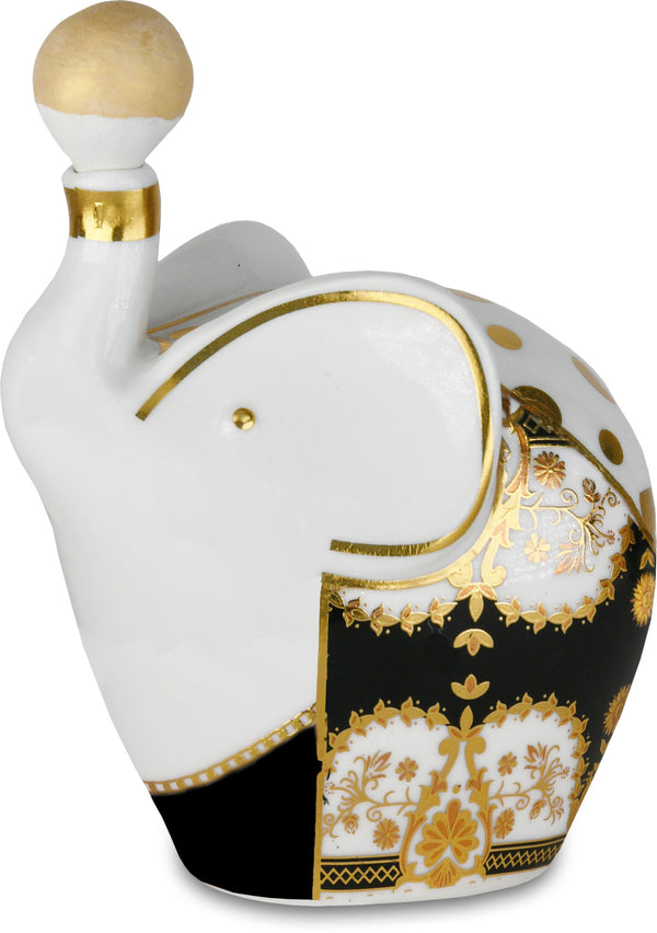 Fragrance Diffuser in Porcelain;  Elephant - Black Tie