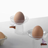Glass Egg Cup with a blue bird - Collection Birds