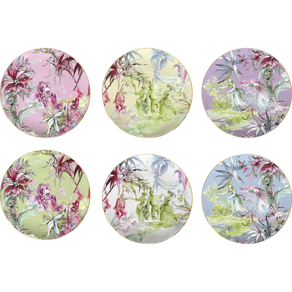 Firenze Collection; Dinner Plate in Porcelain - Purple Background