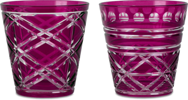 Optical Collection: Water Glasses in Red (set of 2)