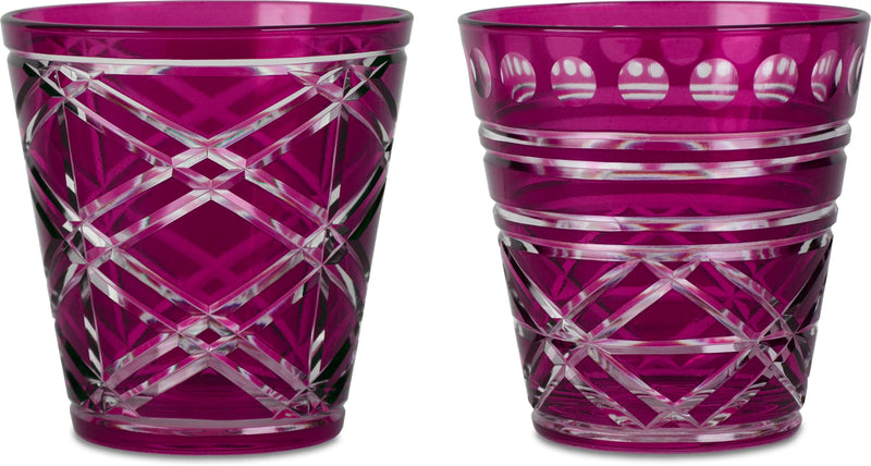 Optical Collection: Water Glasses in Red (set of 2)