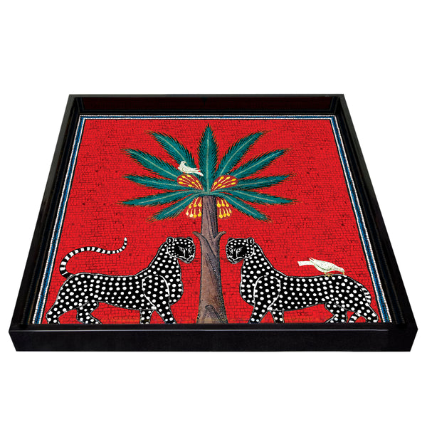 Square Tray Mosaico Red