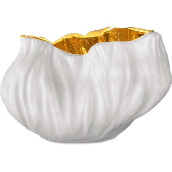 Kosmo Collection; Vase in Ceramic Gold White
