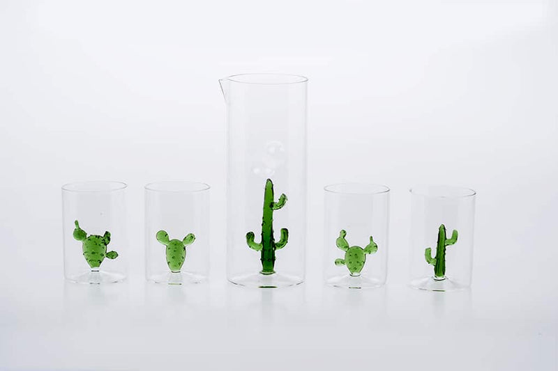 Water Glasses; Cactus set of 4