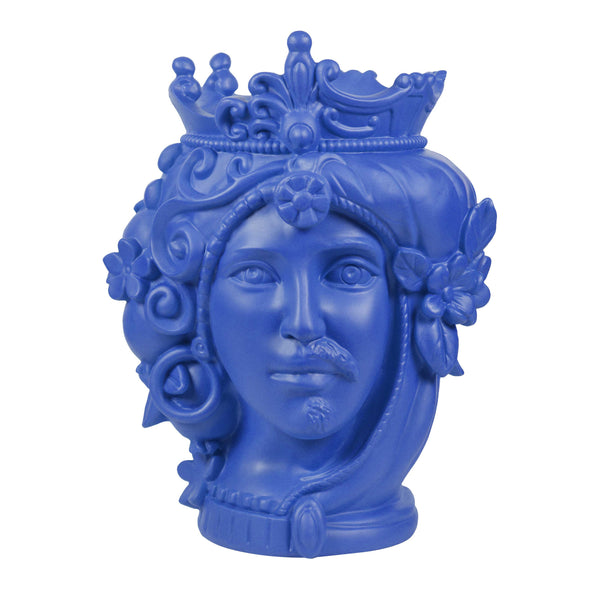 Teste Matte Collection; Medium Double Moore Head in Blue 32 cm