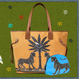 Velvet Tote Bag in Gattopardo Sahara